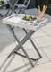 Collapsible Tray Table Solid Wood Breakfast Desk Grey Removable Serving Tablet