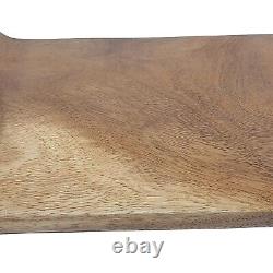 Contemporary Carved Curved Solid Wood Scroll Tray 16 x 8 in Minimalist Natural