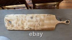 Cottonwood Charcuterie Board Inlaid With Crushed Turquoise And A Built-in Handle
