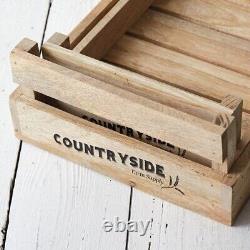 Countryside Farm Supply Natural Wood Crate Trays, Set of 2