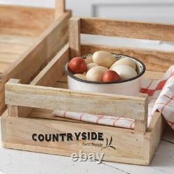 Countryside Farm Supply Natural Wood Crate Trays, Set of 2