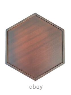 Crayton Mughal Inspired Rustic Wood Hexagon Multipurpose Serving Tray Set of 2