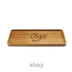 Custom Engraved Personalized Bamboo Wooden Company Logo Promotional Serving Tray