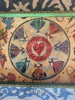 Cynthia Carey Tray Chic 1994 Vintage Hand Painted Decoupage Lacquered Wood Tray