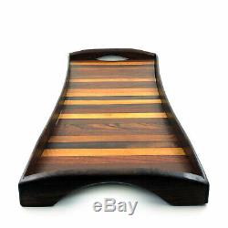 DON SHOEMAKER Senal Mexico Staved & Sculpted Exotic Woods 22 Bow Serving Tray