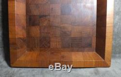 Dansk Designs Denmark Wooden Serving Tray Cutting Board 18 X 12.5 Raised MS3