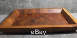 Dansk Designs Denmark Wooden Serving Tray Cutting Board 18 X 12.5 Raised MS3