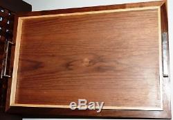 David Linley Walnut & Maple Wood Large Serving Tray Used