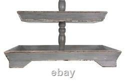 Decorative Wood 3 Tier Tray Stand Kitchen Tabletop Display Farmhouse Decor New