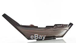 Dhow Wooden Boat Sushi Serving Tray Nautical Ship Sculpture Large Display Bowl