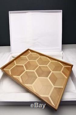Dior display serving wooden tray geometric pattern Unique Rare Home Collection