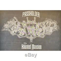 Disney Parks Haunted Mansion Passholder Wood Serving Tray Home Decor Wall Ghosts