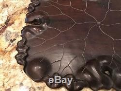 ESTATE RARE ANTIQUE LARGE 18 by 14 BLACK FOREST GERMANY CARVED SERVING TRAY