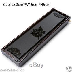 Ebony wood tea tray black stone tray tea table drainage tea sea tableware gift