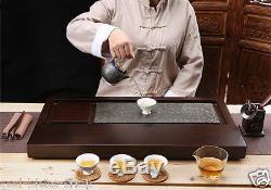 Ebony wood tea tray black stone tray tea table drainage tea sea tableware gift