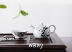 Ebony wood tea tray boutique solid wood tea table plastic drawer water draining