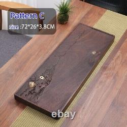 Ebony wood tea tray complete whole wooden table water draining handmade carved