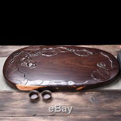 Ebony wood tea tray full handmade carved tea table large serving tray L75cmW36cm