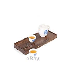 Ebony wood tea tray reservoir / water draining tea table lotus carved small tray