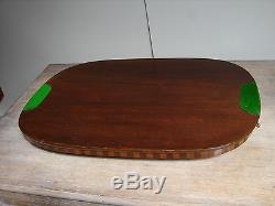 Edwardian Shell inlaid Tray serving/butlers/Solid brass handles/boxwood inlay