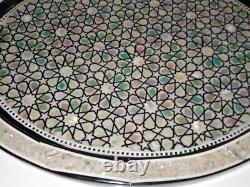 Egyptian Handmade Serving wood Tray inlaid Mother of Pearl 41 cm X 33 cm