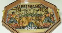 Egyptian Handmade Wooden Pharaonic painted Trays set of 3 pcs