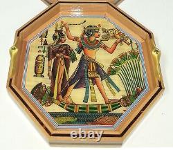 Egyptian Handmade Wooden Pharaonic painted Trays set of 3 pcs