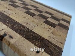 End Grain Cutting Board Charcuterie Serving Tray SOLID HICKORY chopping block