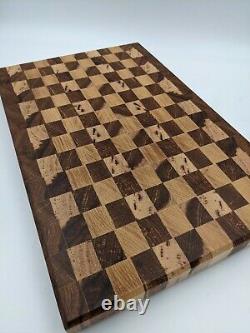 End Grain Cutting Board Charcuterie Serving Tray SOLID HICKORY rustic modern