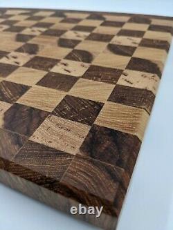 End Grain Cutting Board Charcuterie Serving Tray SOLID HICKORY rustic modern