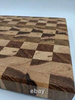 End Grain Cutting Board checkerboard style Charcuterie Serving Tray HICKORY