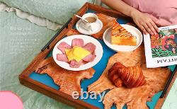 Epoxy Resin Serving Tray Burl Glowing Wooden Home Decor Coffee Tray
