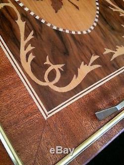 Exquisite vintage Italian inlay wood serving tray