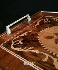 Exquisite vintage Sorrento Italy inlay wood serving tray
