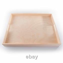 Extra Large Wooden Serving Tray / 50x40cm / Plain Wood Breakfast Dinner Platter