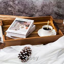 Extra-Large Wooden Tray Set of 2, (20.1'' + 18.1'') 20? +18? Original Color