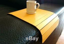 Flexible Wooden Sofa Arm Chair Tray Media Organiser Snack Serving Tray Arm Rest