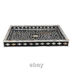 Floral MOP Inlay Serving Tray, Scroll Vine Serving Tray, Handmade Serving