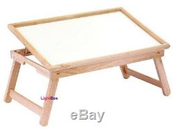 Foldable Table Breakfast In Bed Food Serving Tray Wooden Stand Laptop Tablets