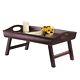 Foldable Wooden Tray Breakfast In Bed Legs Serving Laptop Table Desk Curved Side