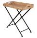 Foldable square tray table wood bed breakfast lunch dinner serving stand food TV