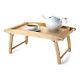 Folding Wooden Bed Tray Breakfast Serving Food Foldable Legs Elegant Table Lap