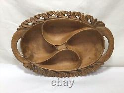 GG11 Vintage Oval Beautiful Wooden Tray For Gift Set of Only One