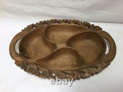 GG11 Vintage Oval Beautiful Wooden Tray For Gift Set of Only One