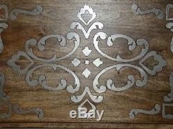 GG Collection Heritage Wood Metal Inlay Serving/ Bed Tray Gracious Goods