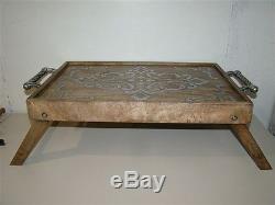 GG Collection Heritage Wood Metal Inlay Serving/ Bed Tray Gracious Goods