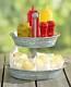 Galvanized Serving Trays` 2-tier Trays For Indoor Outdoor Kitchen Tabletop Use
