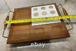 Georges Briard Starburst Atomic Wood Cheese Board Charcuterie Serving Tray VTG