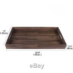 Glitz Star Square Teak Wood Serving Tray, Extra Large24 x 13 inch