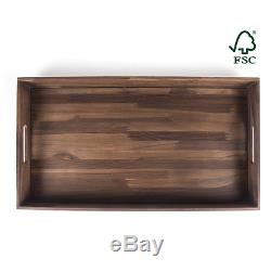 Glitz Star Square Teak Wood Serving Tray, Extra Large(24 x 13 inch)